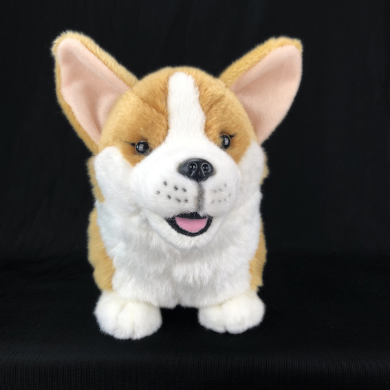 สุนัขลูกสุนัขที่เหมือนจริงน่ากอดยัดไส้สัตว์ตุ๊กตา Corgi ของเล่น