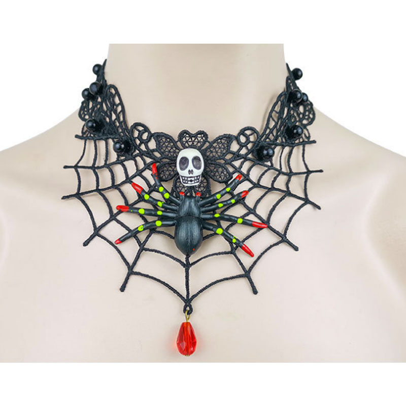 Choker Gothic Crystal Lace Neck Choker
