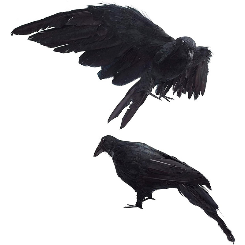 ของเล่น Crow Halloween Figurine Crow