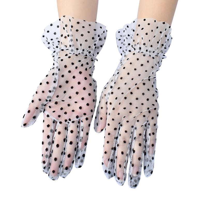 ถุงมือแต่งงานสั้นลูกไม้