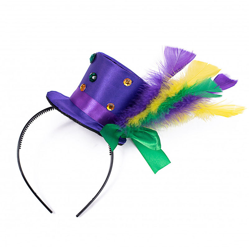 Mardi Gras Feather Bandband สำหรับการตกแต่งปาร์ตี้