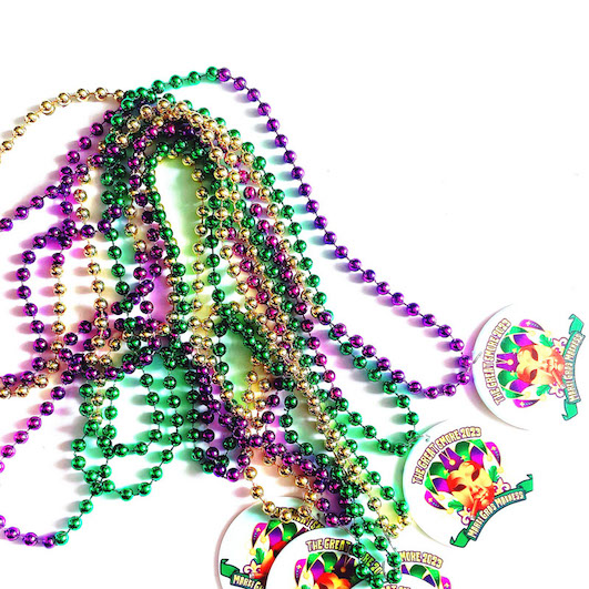 สร้อยคอเครื่องแต่งกายหลากสีทรงกลม Mardi Gras