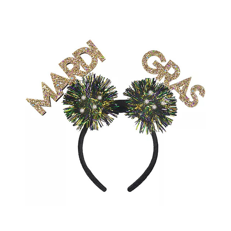 mardi gras words hidband แวววาว