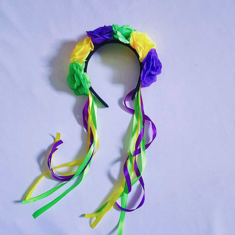 ดอกไม้เทียมสีเขียวม่วงสีเขียว