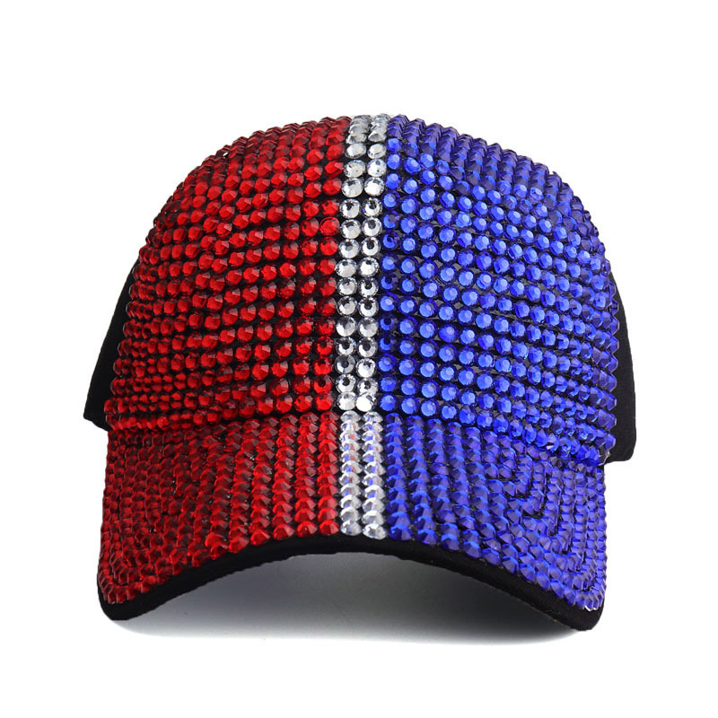 หมวก Rhinestone เบสบอลระบายอากาศ Bling เพชรหมวก Snapback