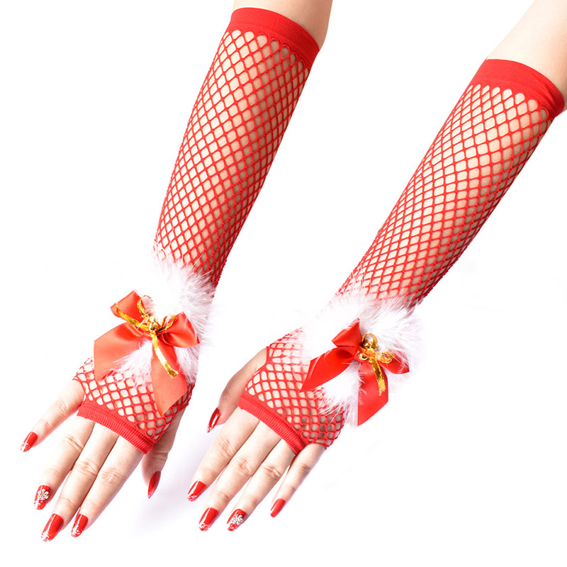 ถุงมือแหงนเน็ตคริสต์มาสเซ็กซี่