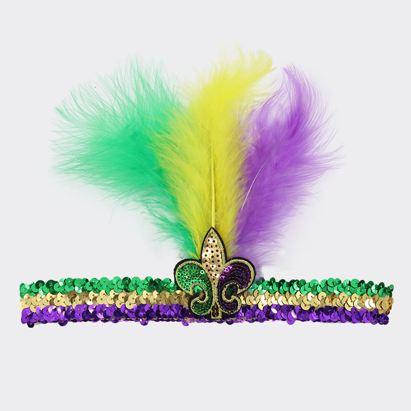 ที่คาดผมประดับเลื่อมเทศกาลเครื่องแต่งกาย Mardi Gras